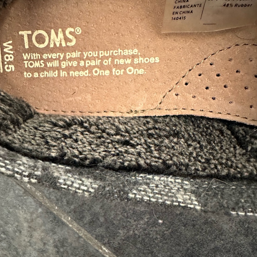 TOMS Gray and Red Patterned Slip-On Shoes - Picture 7 of 7
